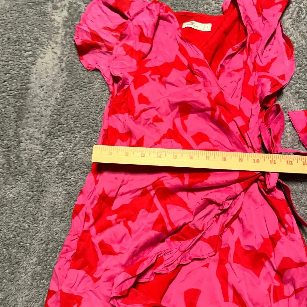 Vineyard Vines Dress Kids Youth 14 Floral Wrap Tropical Pink